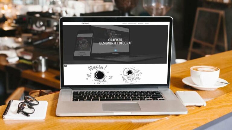 Webseite Laptop Designer und Grafiker